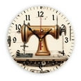 thumbnail image 1 of YladaFaie 10 Inch Sewing Room Clocks Sewing Machine Wall Clock Silent Round PVC Battery Operated Quartz Quiet Desk Clock Decorative Hanging Clock for Office Home Decor Wedding Birthday, 1 of 7