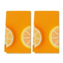 YladaFaie 2 Pcs Four Citrus Fruit Lollipops Corners Orange Dish Towel Kitchen Hand Towels Decorative Tea Towels for Kitchen Absorbent for Bathroom Home Housewarming Gift, 16 x 24 Inch