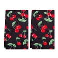 thumbnail image 1 of YladaFaie Cherry Pattern Kitchen Towels, 2 Pack Wreath Tea Dish Towels, Absorbent Drying Cloth Tea Towels for Cooking Baking, 16 x 24 Inch, 1 of 7