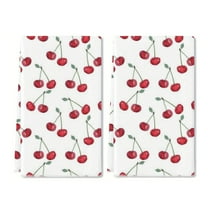 YladaFaie Cherry Pattern Kitchen Towels, 2 Pack Wreath Tea Dish Towels, Absorbent Drying Cloth Tea Towels for Cooking Baking, 16 x 24 Inch