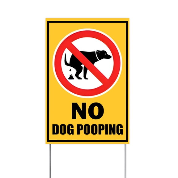 YladaFaie No Dog Pooping Yard Sign with Metal H-Stakes,No Pooping Dog Lawn Sign,Be Respectful Keep Off The Grass Lawn Yard Signs Outdoor Use Stake Kit Weatherproof - Easy to Mount 12x18 inch