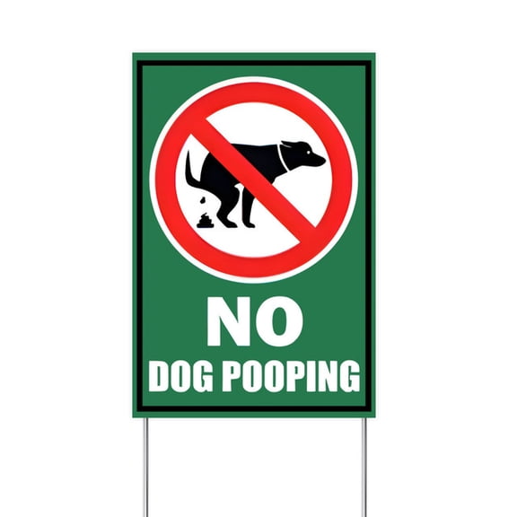 YladaFaie No Dog Pooping Yard Sign with Metal H-Stakes,No Pooping Dog Lawn Sign,Be Respectful Keep Off The Grass Lawn Yard Signs Outdoor Use Stake Kit Weatherproof - Easy to Mount 12x18 inch