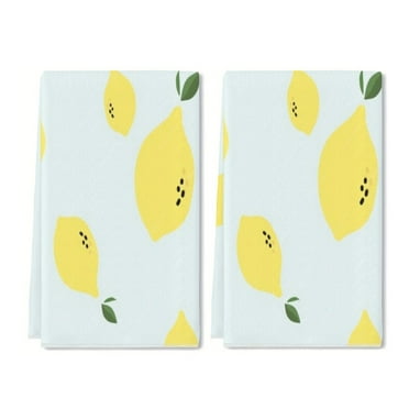 YladaFaie Pattern Lemon Cute Kitchen Dish Towels Set of 2 Funny Pattern Hand Towels for Bathroom Cooking Home Decor, 16 x 24 Inch