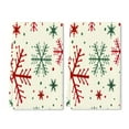 thumbnail image 1 of YladaFaie Red Green Snowflakes Christmas Kitchen Dish Towels Set of 2 Funny Pattern Hand Towels with Hanging Loop for Bathroom Cooking Home Decor, 16 x 24 Inch, 1 of 7