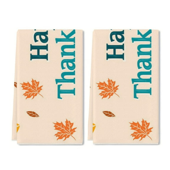 YladaFaie Set of 2 Pack Fall Pumpkin Pattern Dish Tea Dish Towels,Absorbent Drying Cloth Fall Autumn Tea Towels for Cooking Baking,18 x 28 Inch for Bathroom Holiday Seasonal Wreath Decor