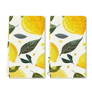 YladaFaie Set of 2 Teal Kitchen Towels Fruits Lomens Pattern Themed Dish Towel Bathroom Decorative Rustic Cloths Autumn Tea Towels for Kitchen Bathroom Home Cooking Housewarming Gifts,16 x 24 Inch