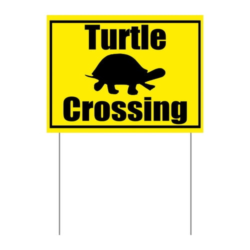 YladaFaie Stop Proceed Slowly Yard Sign with Stake 12x18 nch Yard Sign Decoration, Corrugated Plastic - Please Stop/Slow Down Yard Sign for Neighborhoods