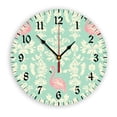thumbnail image 1 of YladaFaie Vintage Flamingo Wall Clock Battery Operated Silent Non Ticking Clocks Decorative Animal Flamingo Spring Summer Arabic Numbers Handing Clocks for Living Room Decor 10 Inch, 1 of 7