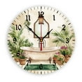 thumbnail image 1 of YladaFaie Watercolor Vintage Bathtub Silent Wall Clocks for Living Room Kitchen Decor Bathroom Farmhouse Cabin Non Ticking Decorative Clock 10-Inch Round Clocks, 1 of 7