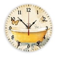 thumbnail image 1 of YladaFaie Watercolor Vintage Bathtub Wall Clock Silent 10 Inch Battery Operated Non Ticking Round Decorative PVC Quiet Clocks for Bedroom Office School Home, 1 of 7