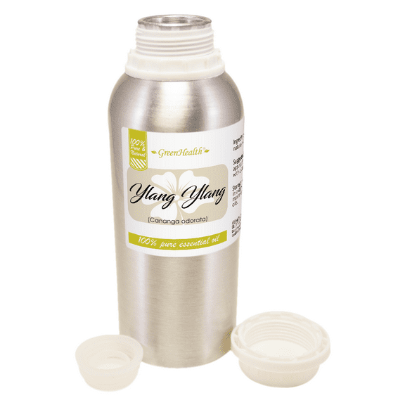 Ylang Ylang Essential Oil - 8 fl oz - Aluminum Bottle w/ Locking Cap - GreenHealth