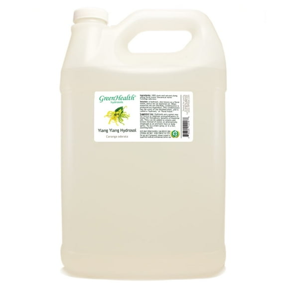 GreenHealth Ylang Ylang Hydrosol 1 Gallon Clear Plastic Jug with Cap