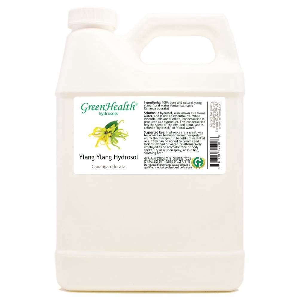 Ylang Ylang Hydrosol – 32 fl oz | Pure Floral Water | White Plastic Jug with Cap | for Facial Mists, Linen Sprays, Hair Care & DIY Body Care