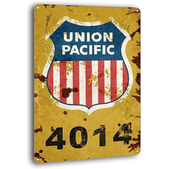 BAYABU Union Pacific Railway Logo Train Railroad Rustic Retro Wall Decor Metal Tin Sign 8 x 12 inches