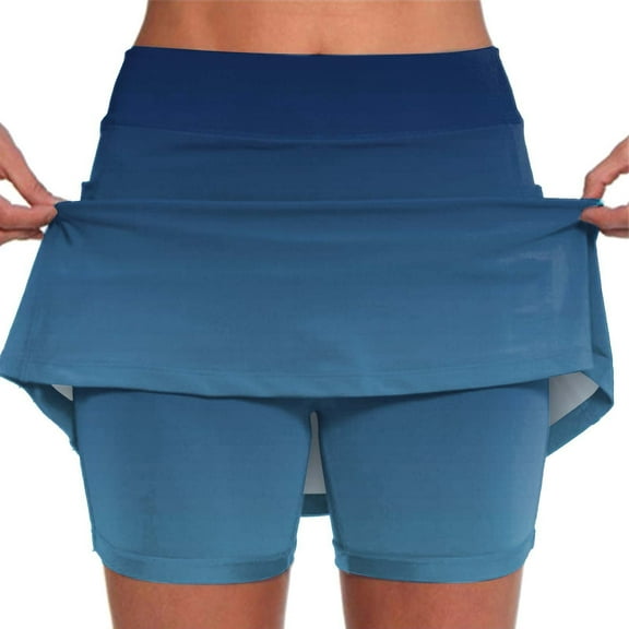 Ylhfashion Under $10 Women'S Active Athletic Skort Lightweight Tennis Skirt Perfect For Running Training Sports Golf Blue Women'S Shorts Denim Polyester,Spandex Women'S Polyester Shorts Xxl