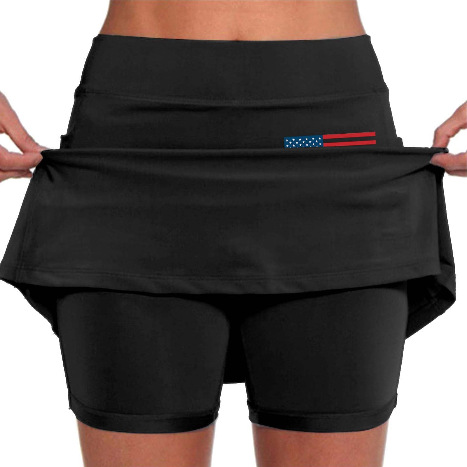 Under $10 Women's Pocket Pants Solid Mid Waist Culottes Short Skirts Skinny Pants Tennis Skirts Black Women's Shorts Denim Polyester,Spandex Women Blendingpants Xxxxxl