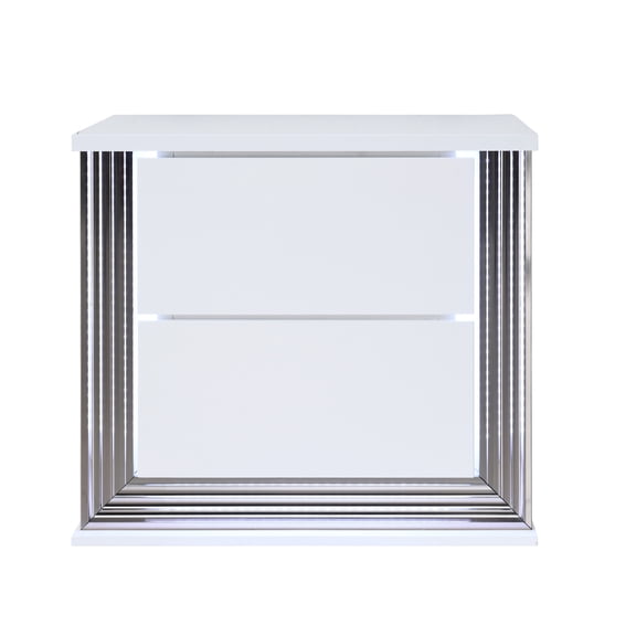 Global Furniture USA Ylime Smooth White Nightstand With Led, 1 Pack