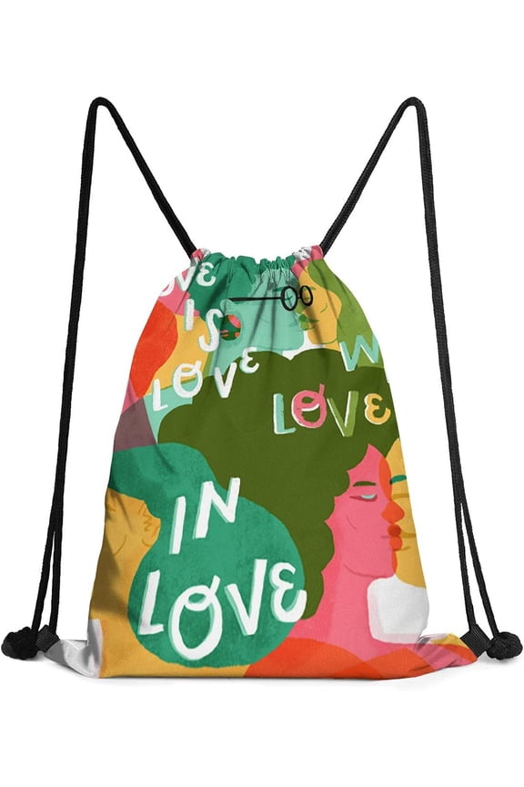 Ylisaa Gay Pride Rainbow Flag Drawstring Pack Gay Love is Love Gym Sack Rucksack Shoulder Bags for Men & Women