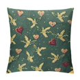 Yllo0ord Green Throw Pillow Cushion Case, Inspired Romance Silhouette
