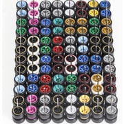 Ylutex 1/64 Wheels for 1/64 Scale Cars 10 Sets Packaging, Mixed/Random Real Riders Wheels Rims Tires Set for 10 Cars 164 Scale