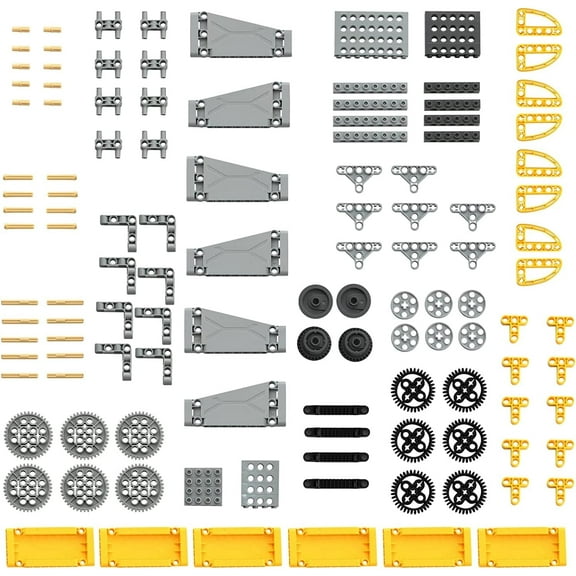 Ylutex 130 Pcs Gear Set Compatible with L-brand Technic, Chain Link Connectors Gears Bricks for Robot STEM MOC Random Color