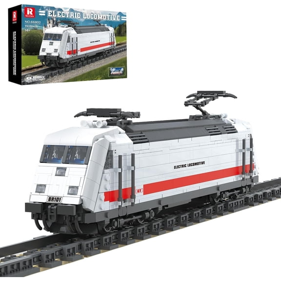 Ylutex BR101 Train Building Block Set with Track, Creative Train Model Kit 66802, Collectible Electric Locomotive Building Toy with 1928Pcs