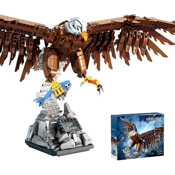 Ylutex Bald Eagle Building Blocks Set - Realistic Bird Animal Model, Ideal building set for Adults,Compatible with the major brand block9(1214pcs)