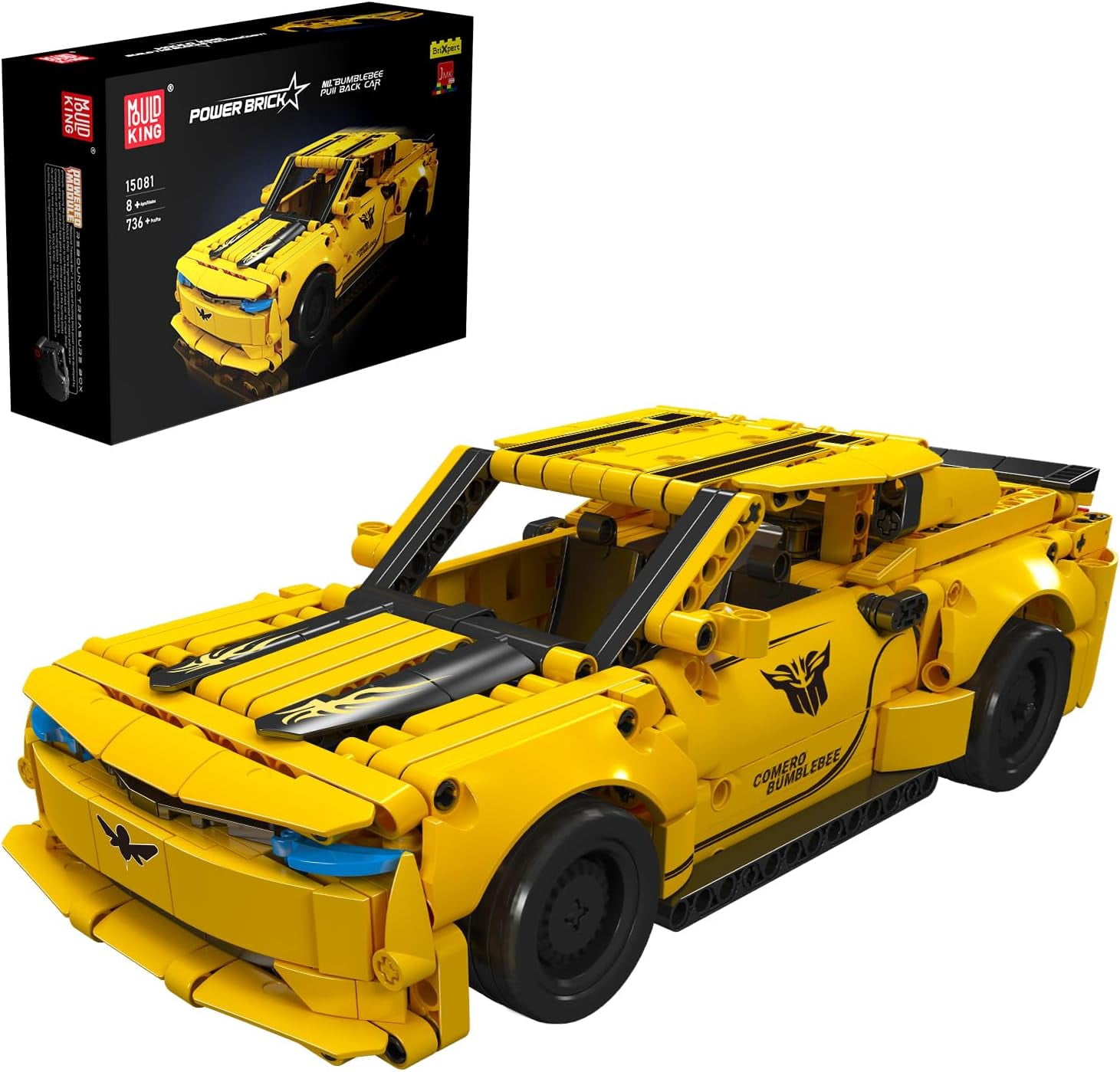 Ylutex Cars Hellcat Pull Back Sports Car, 15081 Model Car Kits Toy for for Adult and Who Like Building Block Kit (736 Pcs)