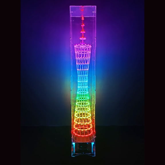 Ylutex Guangzhou Tower DIY Kit - Red Light (Upgraded Version): Music Spectrum Analyzer Light,Audio-Reactive LED Bars,5V DIY Kit