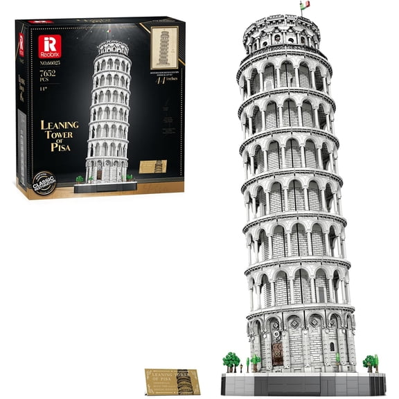 Ylutex Leaning Tower of Pisa Building Block Sets for Adults 66025, 7652 PCS Large Architecture Model Kit Italy Famous Historical Landmark Building Set