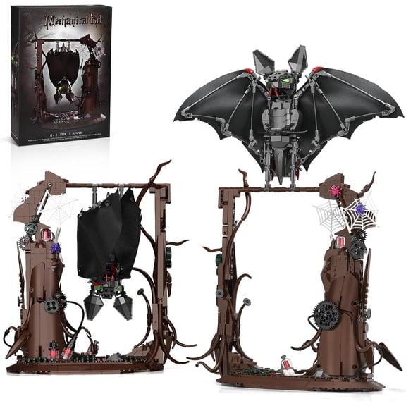 Ylutex Mechanical Horror Bat Building Block Set for Adult,Bat Bird Building Blocks Toys,Collectible Building Block Set for Adult (839 PCS)