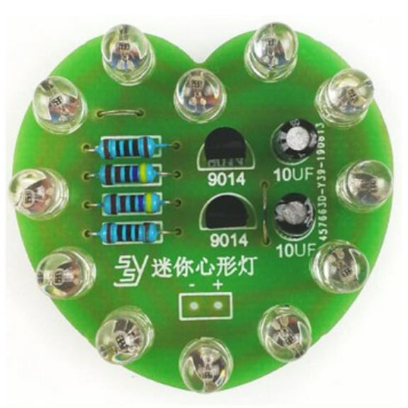 Ylutex Mini Heart-Shaped Light Kit: Beginner Soldering Practice Kit,DIY STEM Electronics,Through-Hole PCB Training