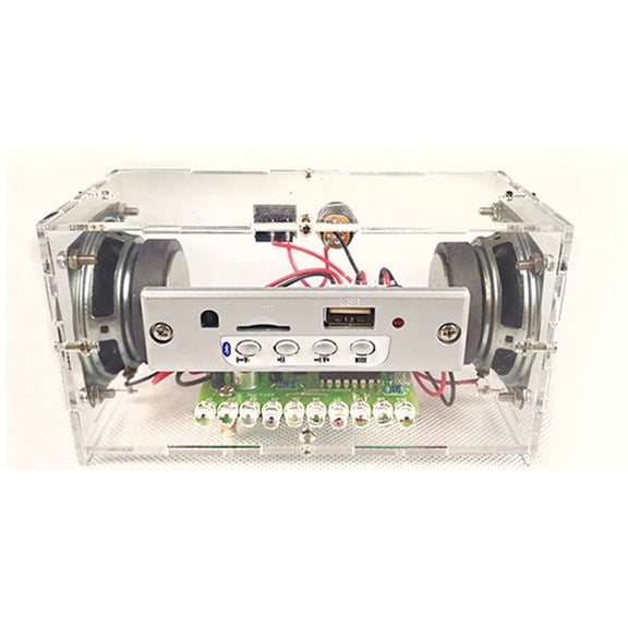 Ylutex Voice-Controlled Flowing Light + Bluetooth Speaker + 40mm Magnetic Speaker: Sound-Reactive RGB Flowing Light,Microphone Input,STEM Soldering Practice