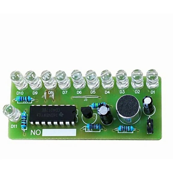 Ylutex Voice-Controlled Seven-Color Flowing Light Kit: Sound-Reactive RGB Flowing Light,Microphone Input,STEM Soldering Practice