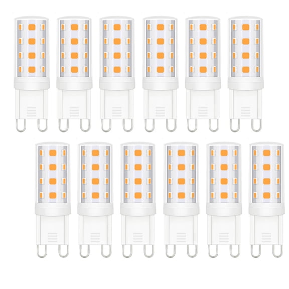 Ymam.Light 3 Watt G9 LED Light Bulb Equivalent 40W, Dimmable 2700K Warm White, G9/Bi-Pin Base (Set of 12)