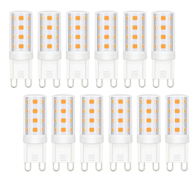 Ymam.Light 3 Watt G9 LED Light Bulb Equivalent 40W, Dimmable 2700K Warm  White, G9/Bi-Pin Base (Set of 12) 
