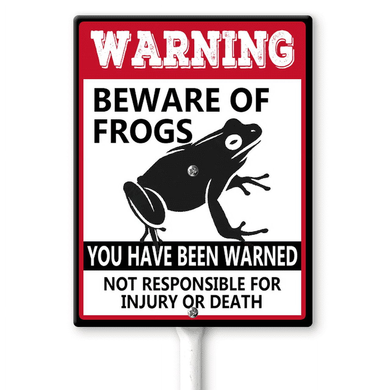 Ymaotrade Beware of Frog Yard Sign with Stakes 7×8.8in, Sturdy Aluminum ...