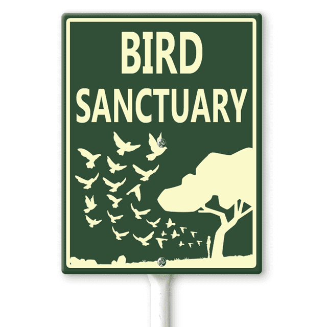 Ymaotrade Bird Sanctuary Yard Sign with Stakes 4.6in×6in, Sturdy ...
