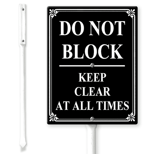 Ymaotrade Do Not Block Keep Clear At All Times Yard Sign with Stakes 8× ...