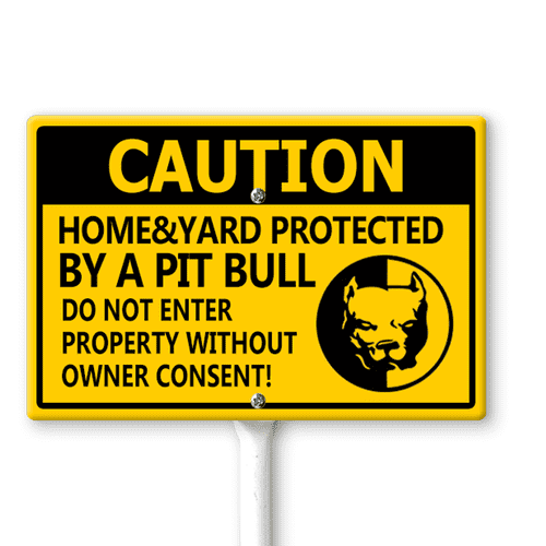 Ymaotrade Caution Home Protected By A Pit Bull Sign for Yard with Stake ...