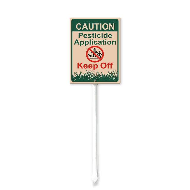 Warnschild 'Caution Pesticide Application Keep Off' – Klare Sicherheitshinweise