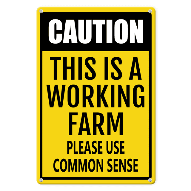 Ymaotrade Caution - Working Farm, Please Use Common Sense Aluminium ...