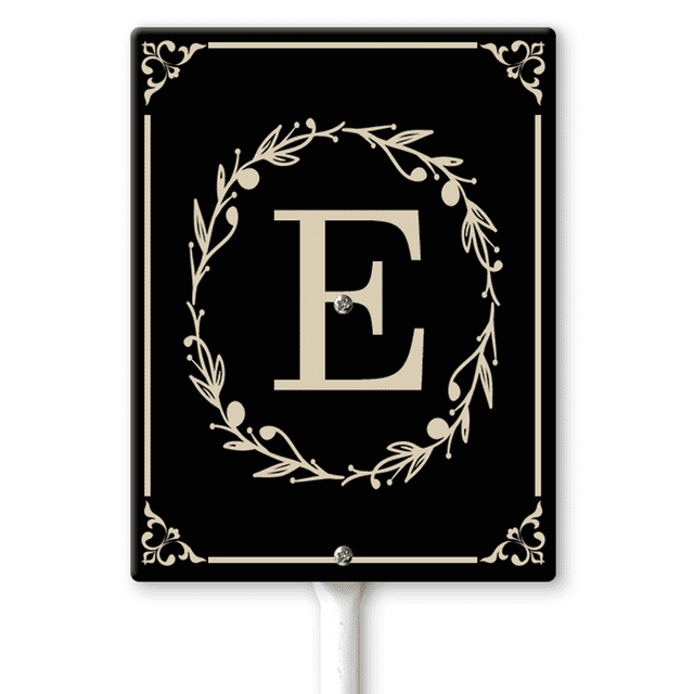 Outdoor Initial A Sign Ymaotrade Classic Monogram Letter E Yard Sign with Stakes 7in×8.8in ...