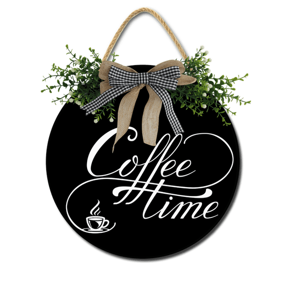 Ymaotrade Coffee Bar Sign Rustic Wood Coffee Time Sign Farmhouse Coffee Bar Wall Decor Hanging Sign for Home Housewarming Coffee Bar Coffee Station 11 inch