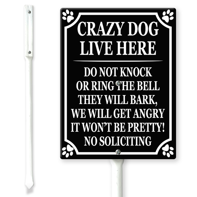 Holzschild „Crazy Dogs Live Here Do Not Knock“ – 20,3 X 30,5 Cm, Wasserdicht – Lustige Wanddekoration