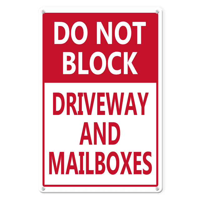 Ymaotrade Do Not Block Driveway and Mailbox Aluminium/Metal Sign 5×8in ...