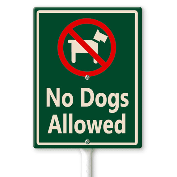Ymaotrade No Dogs Allowed Yard Sign with Stakes 4.6in×6in, Sturdy Aluminum Yard Signs Rust Free, No Pets Allowed Sign - Keep Dogs Off Lawn Sign - No Pooping Dog Sign for Yard