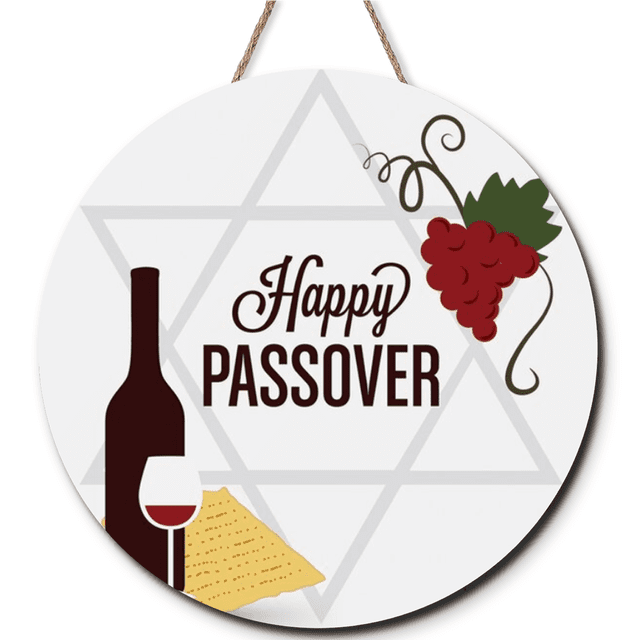Ymaotrade Happy Passover Signs Passover Rustic Wood Hanging Door Sign ...
