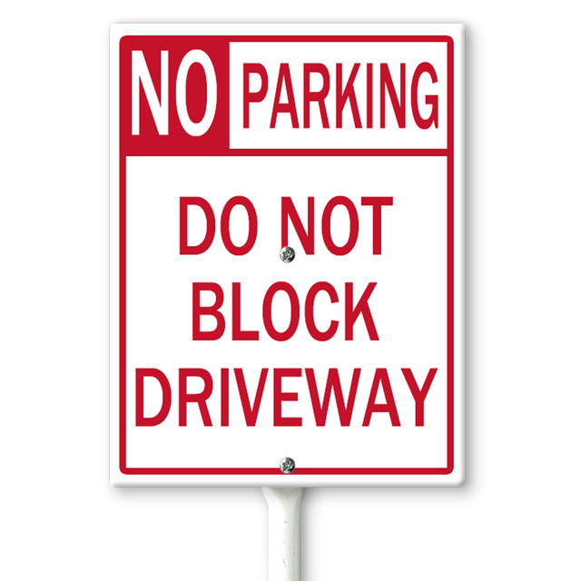 Ymaotrade No Parking Sign,Do Not Block Driveway Yard Sign with Stakes 8 ...