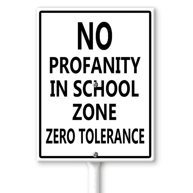 Ymaotrade No Profanity In School Zone Zero Tolerance Yard Sign with
